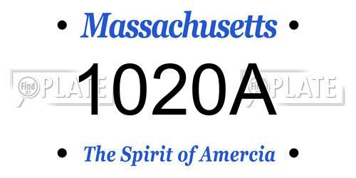1020A Massachusetts License Plate