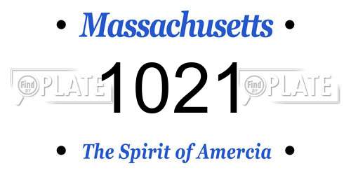 1021 Massachusetts License Plate