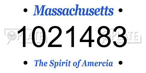 1021483 Massachusetts License Plate