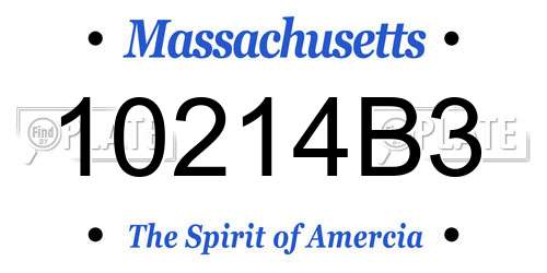 10214B3 Massachusetts License Plate