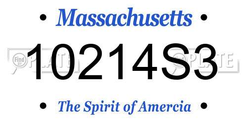 10214S3 Massachusetts License Plate