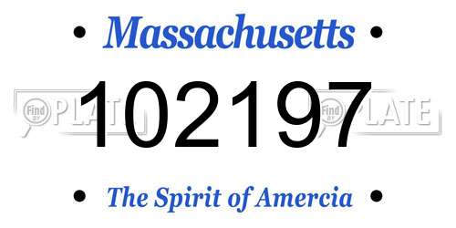 102197 Massachusetts License Plate