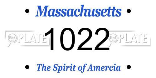 1022 Massachusetts License Plate