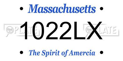 1022LX Massachusetts License Plate