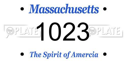 1023 Massachusetts License Plate