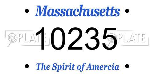 10235 Massachusetts License Plate