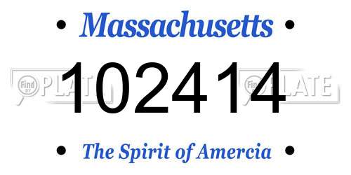 102414 Massachusetts License Plate