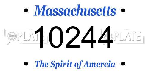 10244 Massachusetts License Plate
