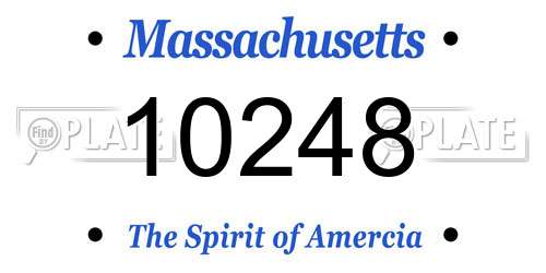 10248 Massachusetts License Plate