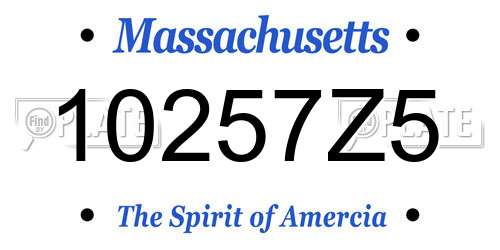 10257Z5 Massachusetts License Plate