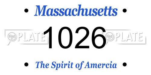 1026 Massachusetts License Plate