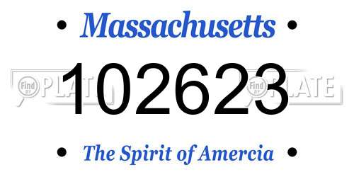 102623 Massachusetts License Plate