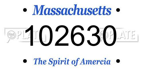 102630 Massachusetts License Plate