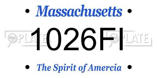 1026FI Massachusetts License Plate