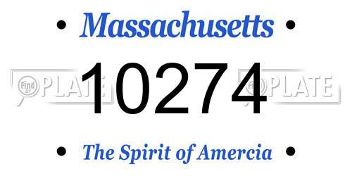 10274 Massachusetts License Plate
