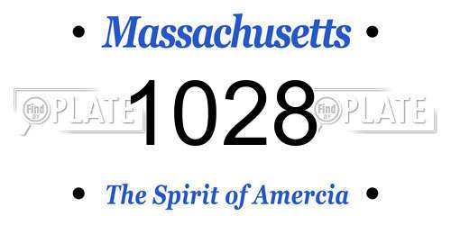 1028 Massachusetts License Plate