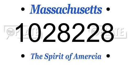 1028228 Massachusetts License Plate