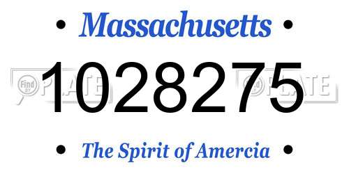 1028275 Massachusetts License Plate