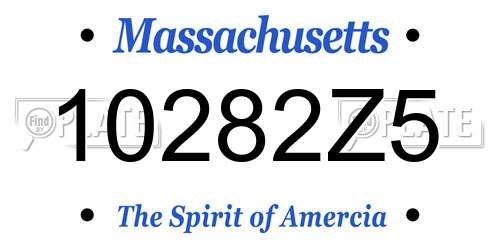 10282Z5 Massachusetts License Plate