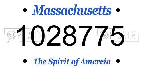 1028775 Massachusetts License Plate