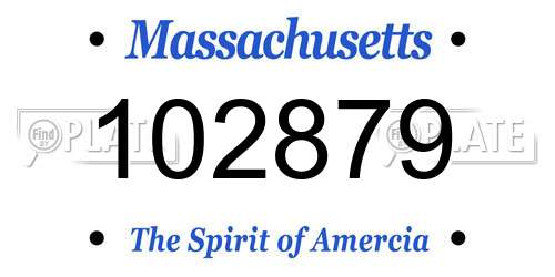 102879 Massachusetts License Plate