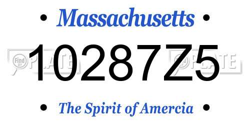 10287Z5 Massachusetts License Plate