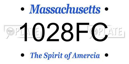 1028FC Massachusetts License Plate