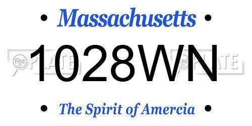 1028WN Massachusetts License Plate