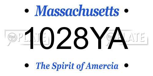 1028YA Massachusetts License Plate