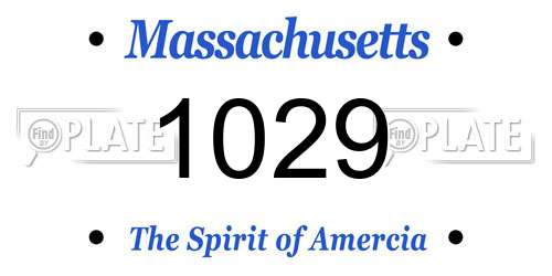 1029 Massachusetts License Plate
