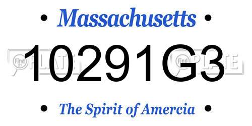 10291G3 Massachusetts License Plate