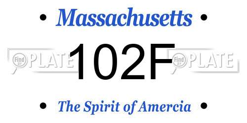 102F Massachusetts License Plate