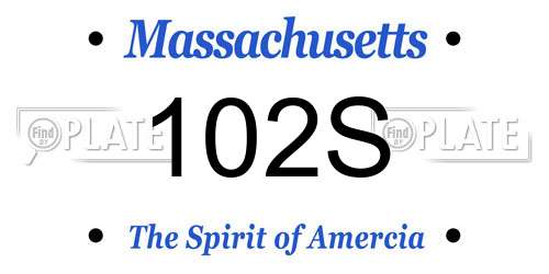 102S Massachusetts License Plate