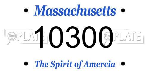 10300 Massachusetts License Plate