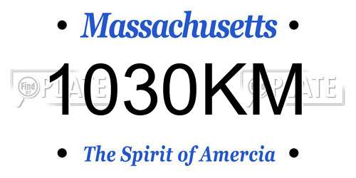 1030KM Massachusetts License Plate