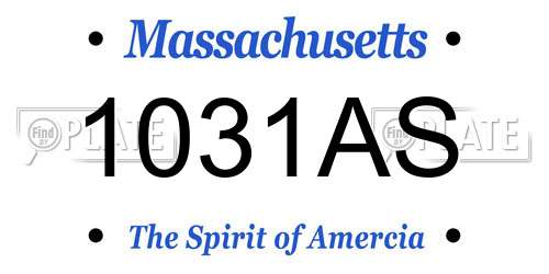 1031AS Massachusetts License Plate
