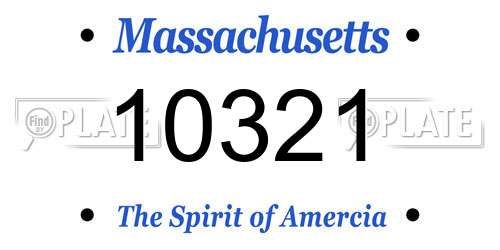 10321 Massachusetts License Plate