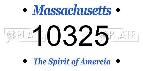 10325 Massachusetts License Plate
