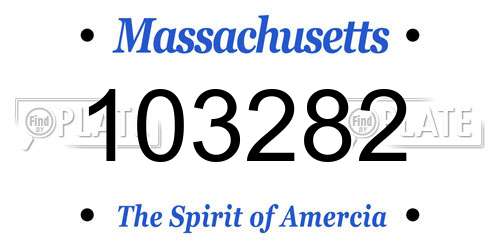 103282 Massachusetts License Plate