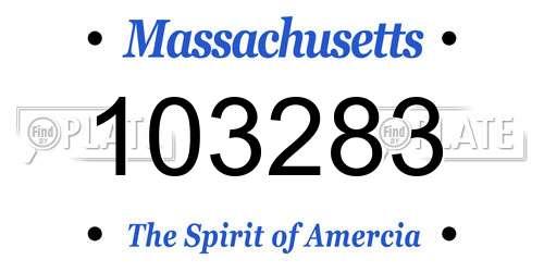 103283 Massachusetts License Plate