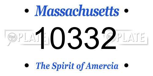 10332 Massachusetts License Plate