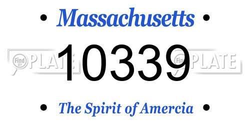10339 Massachusetts License Plate
