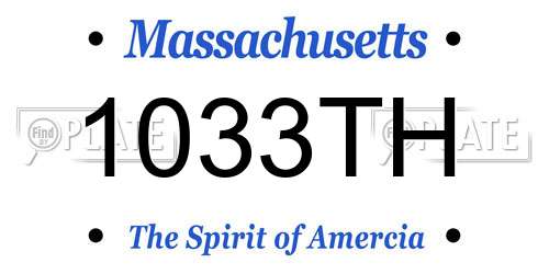 1033TH Massachusetts License Plate