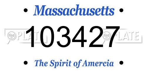 103427 Massachusetts License Plate