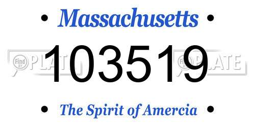 103519 Massachusetts License Plate