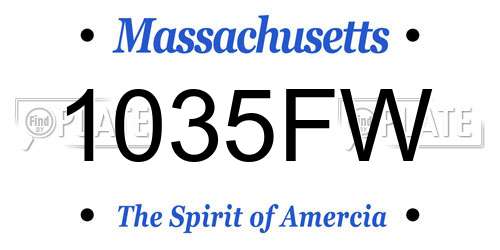 1035FW Massachusetts License Plate