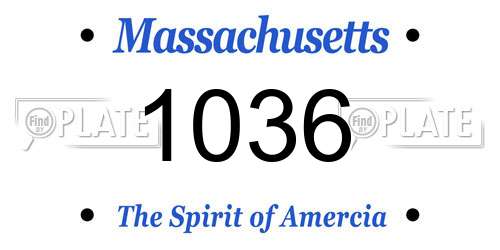 1036 Massachusetts License Plate