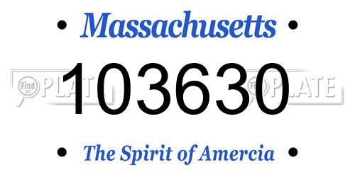 103630 Massachusetts License Plate