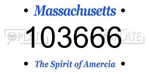 103666 Massachusetts License Plate