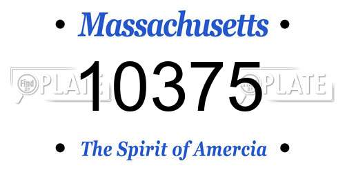 10375 Massachusetts License Plate